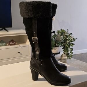 Pajar canada leather suede upper heels boots color black size 8-8.5 Euro 39